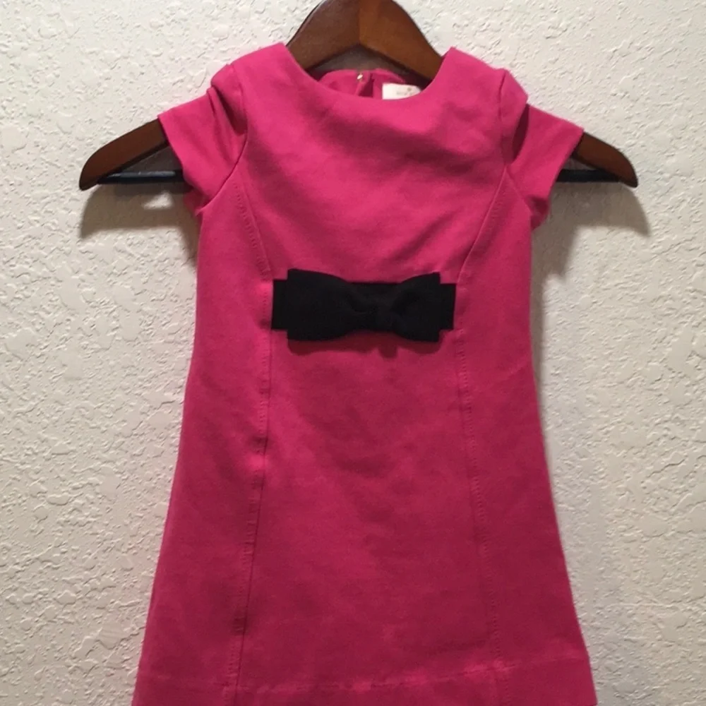 Kate Spade pink and black bow girls dress size 4 GUC